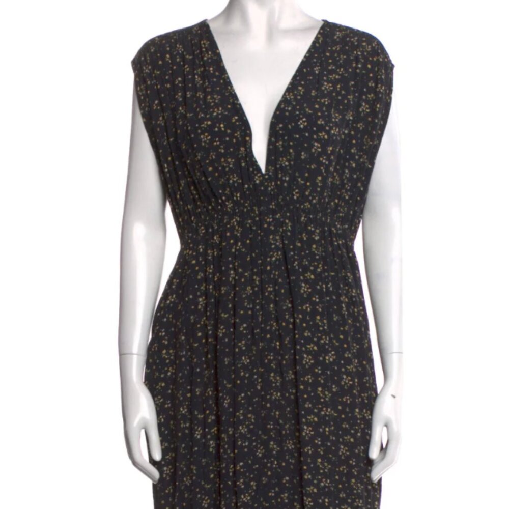 Ganni Black Floral Printed Maxi Dress